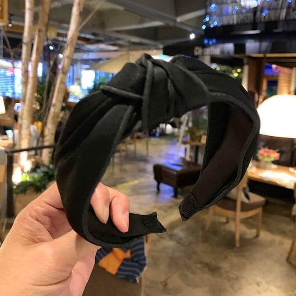 Certgust Fascinator for Women Headband for Women Fabric Hairband Head Wrap Hair Band Accessories Wide Headbands for Women Black