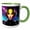 Green/White, variant on 3drose, Chic Alien Astronaut Woman in Space Suit. a Galaxy in the Background, 15oz Mug