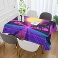 thumbnail image 2 of Yayeee Tablecloths 60" x 108" Rectangle Wrinkle Resistant Party Table Cover, Purple Neon Road, 2 of 8