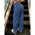 thumbnail image 2 of Women's Jeans Wide Leg Loose Casual Straight Leg Long Pants Pocket Vintage Wash Boyfriend Fashion Trendy Vacation, 2 of 7
