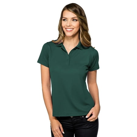 - Tri-Mountain Women's Rib Collar Pique Polo Shirt