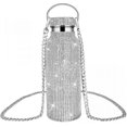 thumbnail image 1 of Bling Cup,Glitter Water Bottle,Stainless Steel Thermal Bling Water Bottle with Chain for Women (silver 500ml), 1 of 5