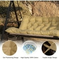 thumbnail image 3 of Porch Swing Cushions,Outdoor Cushions 3 Seater Replacement with Backrest, Waterproof Thickened Bench Cushion with Ties for Porch, Patio,Outdoor, Backyard and Garden (Beige Yellow 60 * 40 in), 3 of 8