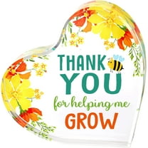 Teacher Appreciation Gifts for Women Acrylic Keepsake and Paperweight Teacher Gifts from Student for Nurse Graduation Retirement First Last Day of School (Thank You for Helping Me Grow)