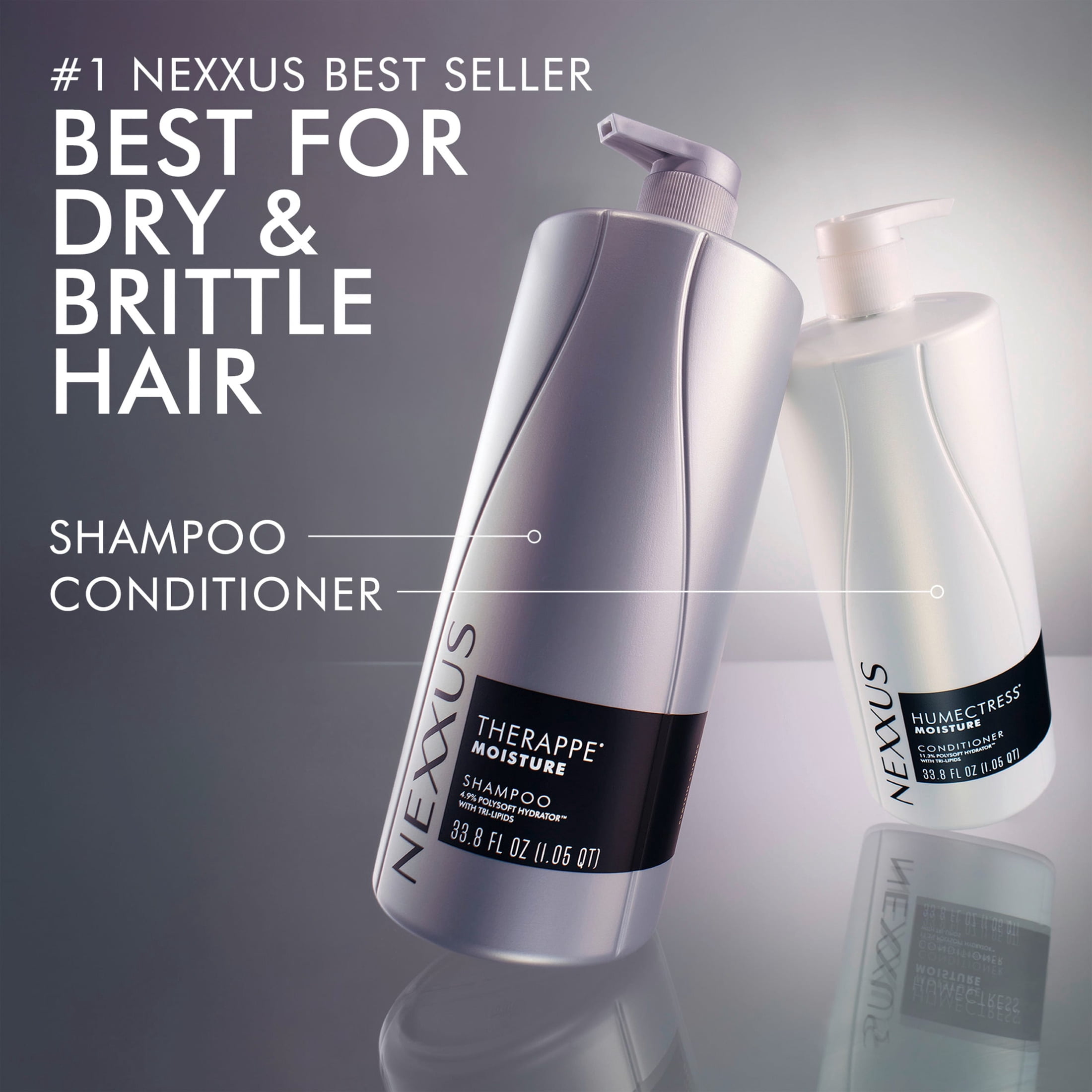 Nexxus Therappe Shampoo for Ultimate Moisture for Dry Hair Powered by Polysoft Hydrator Technology with Tri-Lipids, 33.8 Fl oz
