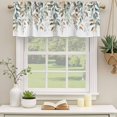 thumbnail image 2 of Green Brown Botanical Curtain Valances for Windows, Kitchen Valance Window Treatments Panel 2 Pack, Farmhouse Eucalyptus Leaves Rod Pocket Short Curtains for Bathroom Bedroom 42 x 18 Inch, 2 of 8