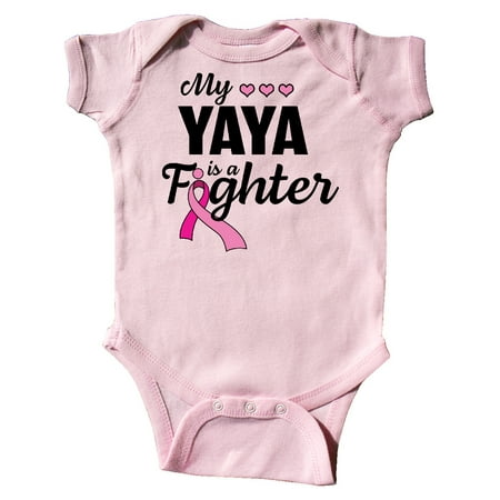 

Inktastic Breast Cancer Awareness My Yaya is a Fighter Gift Baby Boy or Baby Girl Bodysuit