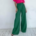 thumbnail image 3 of Awxnjux Palazzo Pants Women'S Wide Leg Drag Pants Straight Suit Pants High Waist Loose Casual Pants (Green,M), 3 of 9