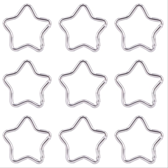 VMWMSSR 10Pcs Star Shaped Carabiner Clips, Lightweight Aluminum Alloy Star Carabiners, Multi Color Spring Snap Hook Keychain Clips For Backpack Camping Outdoor Daily Organizing(Silver-10PCS)
