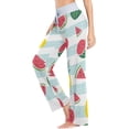 thumbnail image 3 of Women's Watermelon Pineapple Stripe Pajama Pants, Casual Pajama Bottoms Lounge Pants Wide Leg, 3 of 7