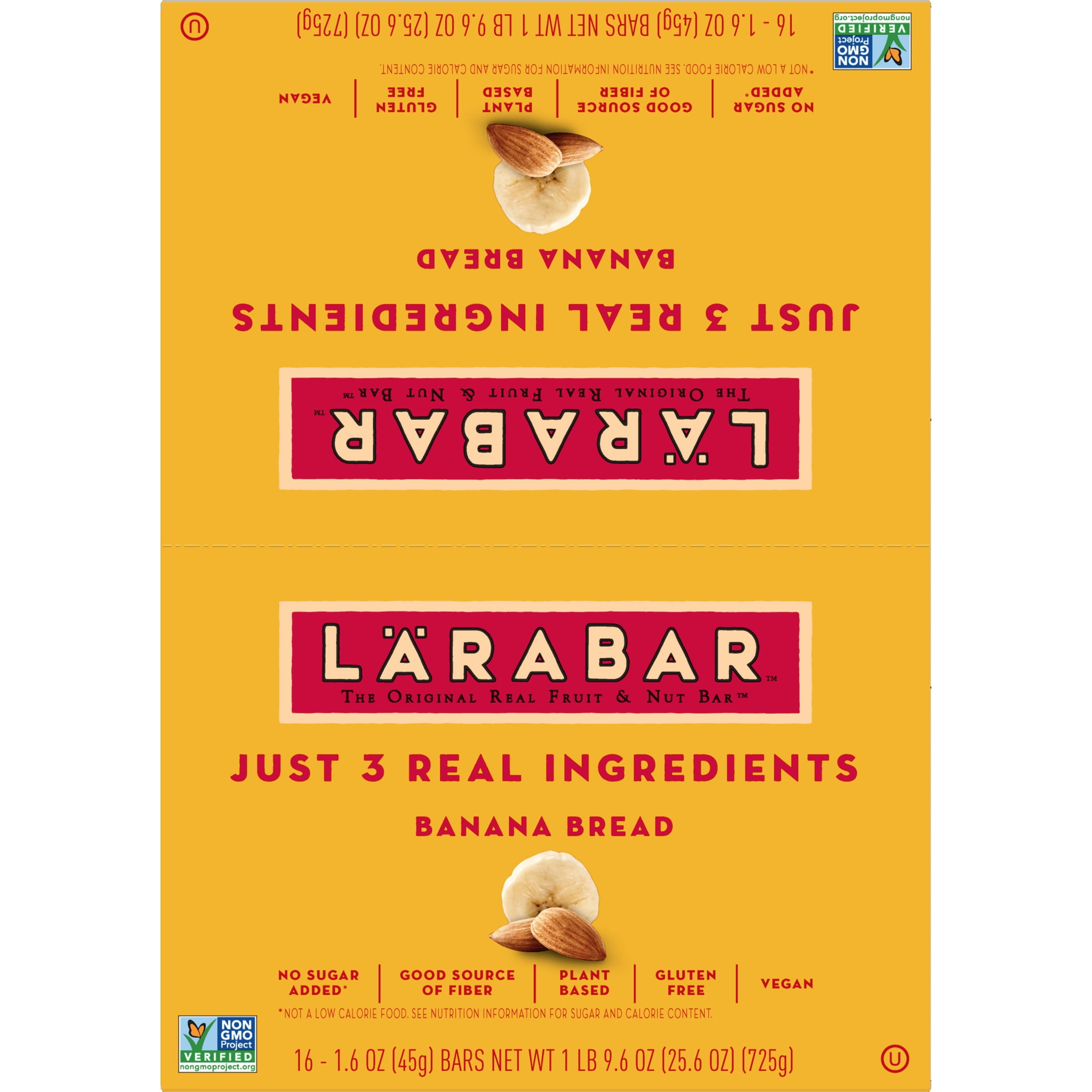 Larabar Banana Bread, Fruit and Nut Bars, 5g Protein, Gluten Free, Vegan, 25.6 oz, 16 Ct