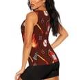thumbnail image 3 of Junzan Fire Extinguisher Pattern Workout Tank Tops for Women Sleeveless Running Loose Fit Yoga Tops Active Shirts Gym Exercise-Large, 3 of 7