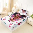 thumbnail image 4 of Castle Fairy Vibrant Floral Black Girl Twin Sheets 3pcs,Flying Butterflies Flowers Bedding,Coral Teal Orange,1 Fitted Sheet, 1 Flat Sheet and 1 Pillowcase, 4 of 6