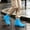 Blue, variant on FRSASU Women's Ankle Rain Boots Floral Fleece Lined Waterproof Short Boots Non‑Slip PVC Garden Shoes Purple-B