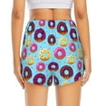 thumbnail image 4 of Uemuo Donuts Pattern Women's Athletic Shorts High Waisted Running Shorts with Liner Pockets Gym Elastic Workout Shorts-Large, 4 of 9