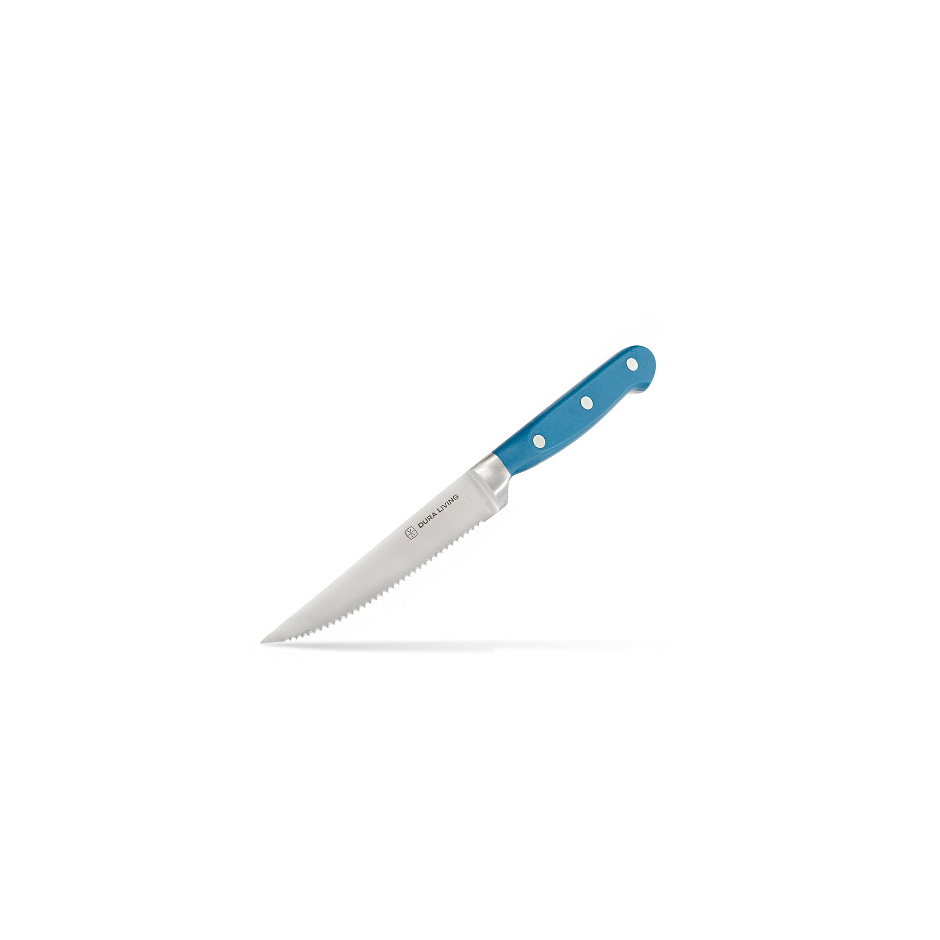 Dura Living 4 Piece Forged High Carbon Stainless Steel Steak Knife Set, Royal Blue