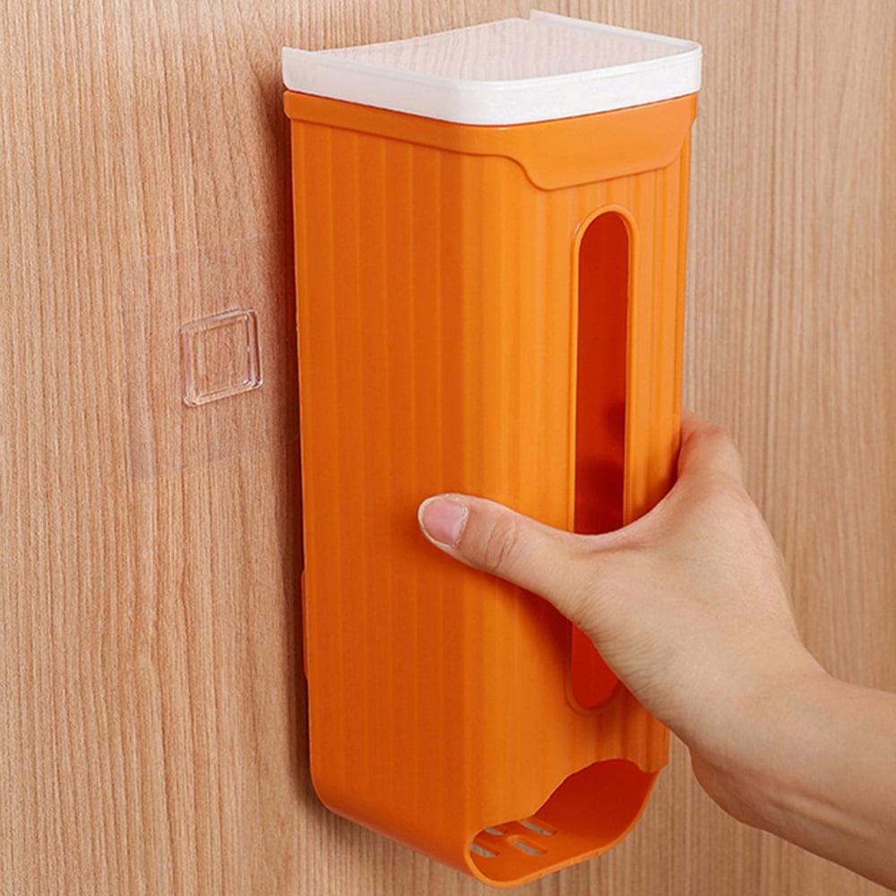Wall Mounted Trash Bag Container with Lid Waterproof Dustproof Trash