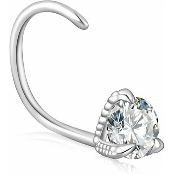 Moissanite Dragon Claw Nose Hoop | 925 Sterling Silver Hypoallergenic Jewelry for Women