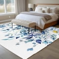 thumbnail image 4 of 5'x7' Area Rugs for Living Room Bedroom, Teal Blue Eucalyptus Washable Rug Carpet Runner Indoor Outdoor, Spring Farmhouse Floral Leaves Non Slip Floor Mats Area Rug for Kitchen, Nursery, 4 of 8