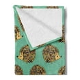 thumbnail image 2 of Hedgehog Soft Flannel Fleece Throw Blanket, Abstract Animal Design Cartoon Style Creatures Funny Faces Friendly, Cozy Plush for Indoor and Outdoor Use, 50" x 60", Sea Green Multicolor, by Ambesonne, 2 of 5
