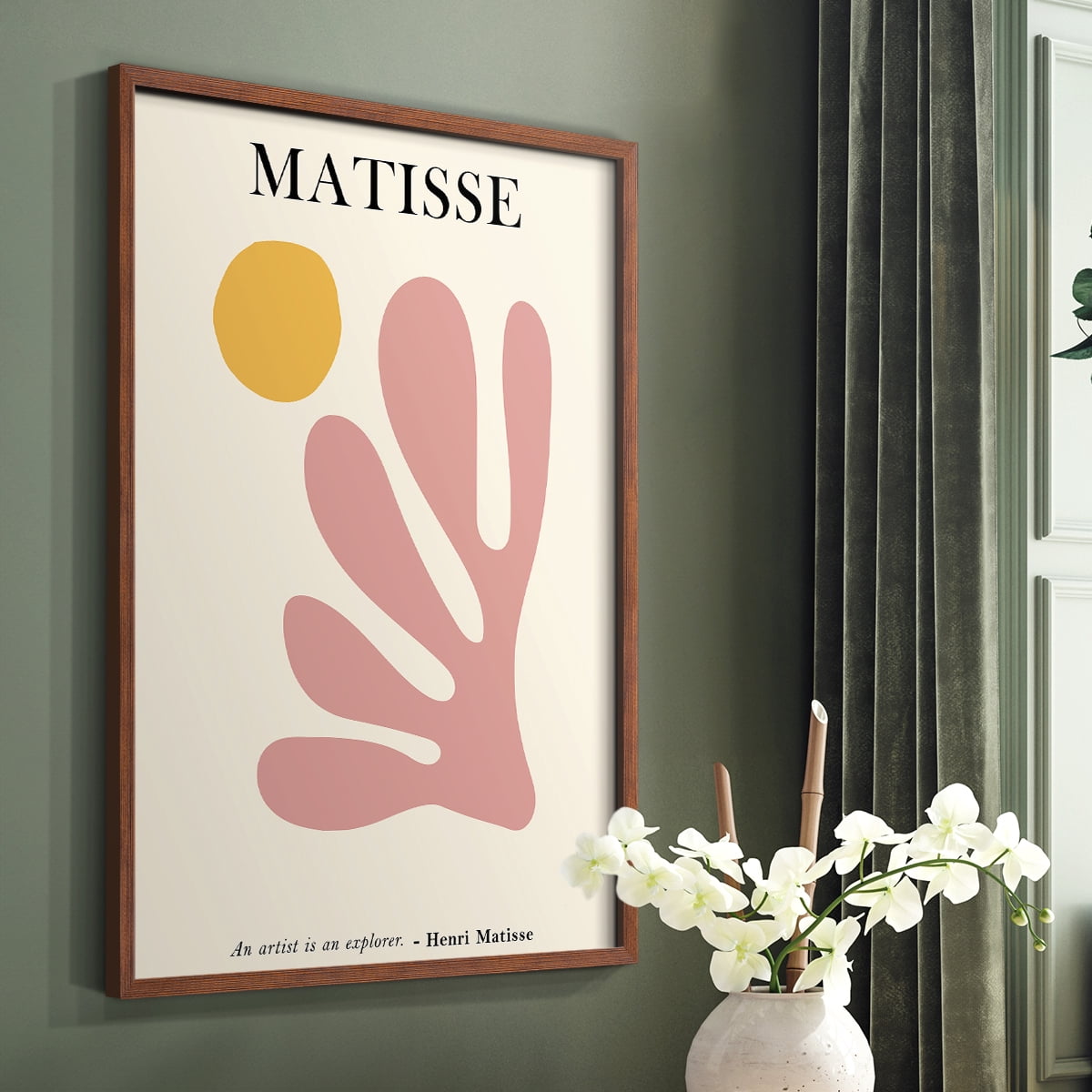 Matisse CDLXXX in Brown Solid Wood Framed Print No Nail Hanging