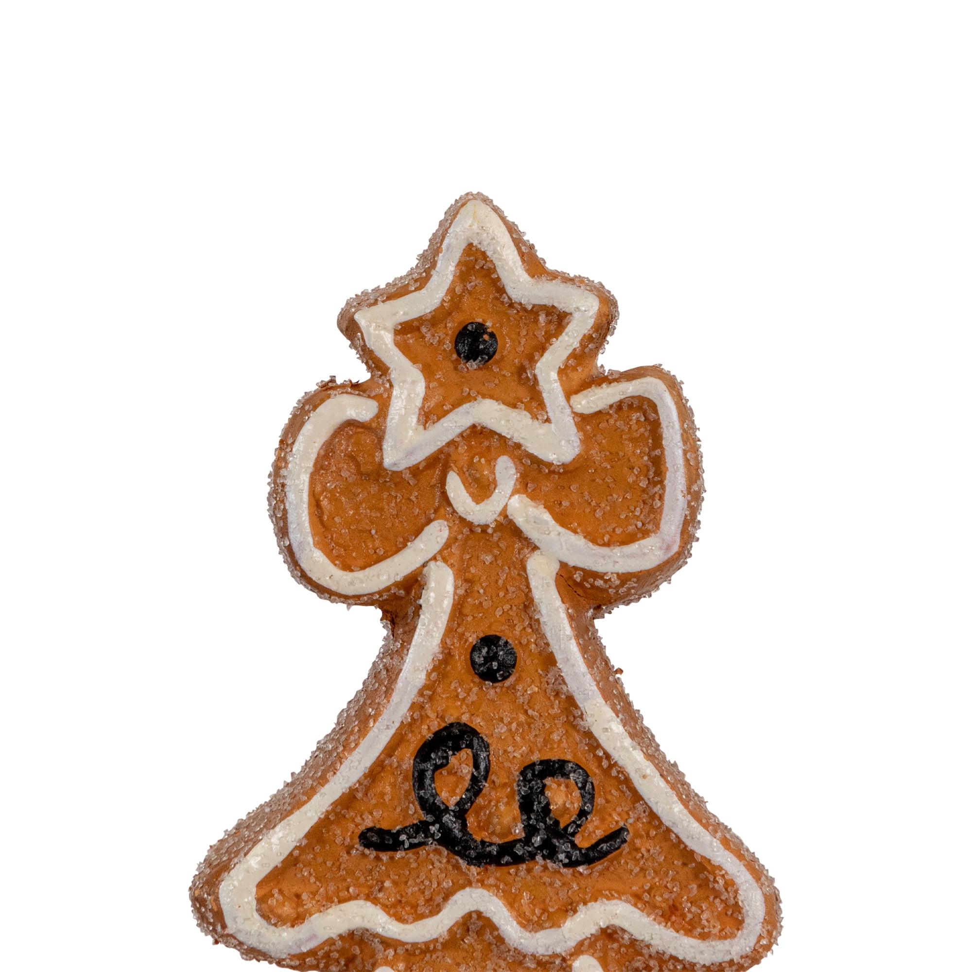 6.25" Frosted Gingerbread Christmas Tree with Star Topper Tabletop Decor