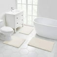 thumbnail image 3 of Walensee Non-Slip Bathroom Rugs Chenille Soft Striped Plush Bath Mat, 24" x 36", Ivory, 3 of 7
