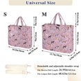 thumbnail image 2 of FORMRS Womens Corduroy Tote Bag Crossbody Shoulder Purse Handbag with Detachable Strap, Purple Floral Horses Pattern, 2 of 6