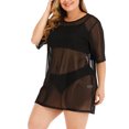 thumbnail image 2 of Cathalem Beach Coverups for Women 2025 Beach Swimwear Crochet Cover up (Black,XXL), 2 of 9