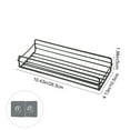thumbnail image 3 of No Drill Bathroom Wall Shelf, Adhesive Mounted Rectangular Metal Storage Rack for Toiletries, Shower, Kitchen | Space Saving Black Organizer with Strong Stickers, 10.43x4.31 Inch, 3 of 6