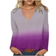 thumbnail image 1 of Blusa de manga larga con estampado de teñido anudado y cuello en V suelto informal para mujer Fridja fjkfkj3682, 1 of 5