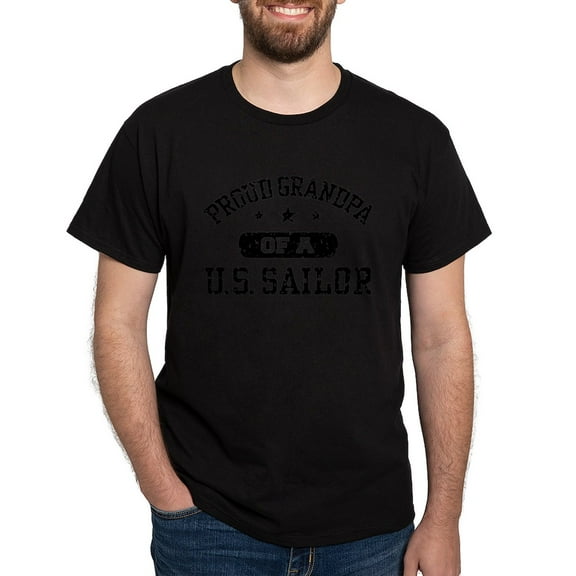 CafePress - Proud Grandpa Of A US Sailor Dark T Shirt - Men's Classic Graphic Cotton T-Shirt