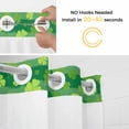 thumbnail image 3 of No Hook Shower Curtain with Snap in Liner, St. Patrick's Day Spring Bright Green Clovers Waterproof Fabric Bathroom Curtain Mesh Top Window, Plant on Stripe Shower Curtains 48x72in, 3 of 9