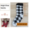thumbnail image 5 of Men's Slipper Socks with Grips Non Slip Soft Fuzzy Cozy Fleece Lined Plaid Pattern Socks for Cold Winter, 5 of 7