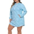 thumbnail image 5 of HDE Women's Plus Size UPF 50 Swim Coverup Dress with Hood Teal Paisley 2X, 5 of 6