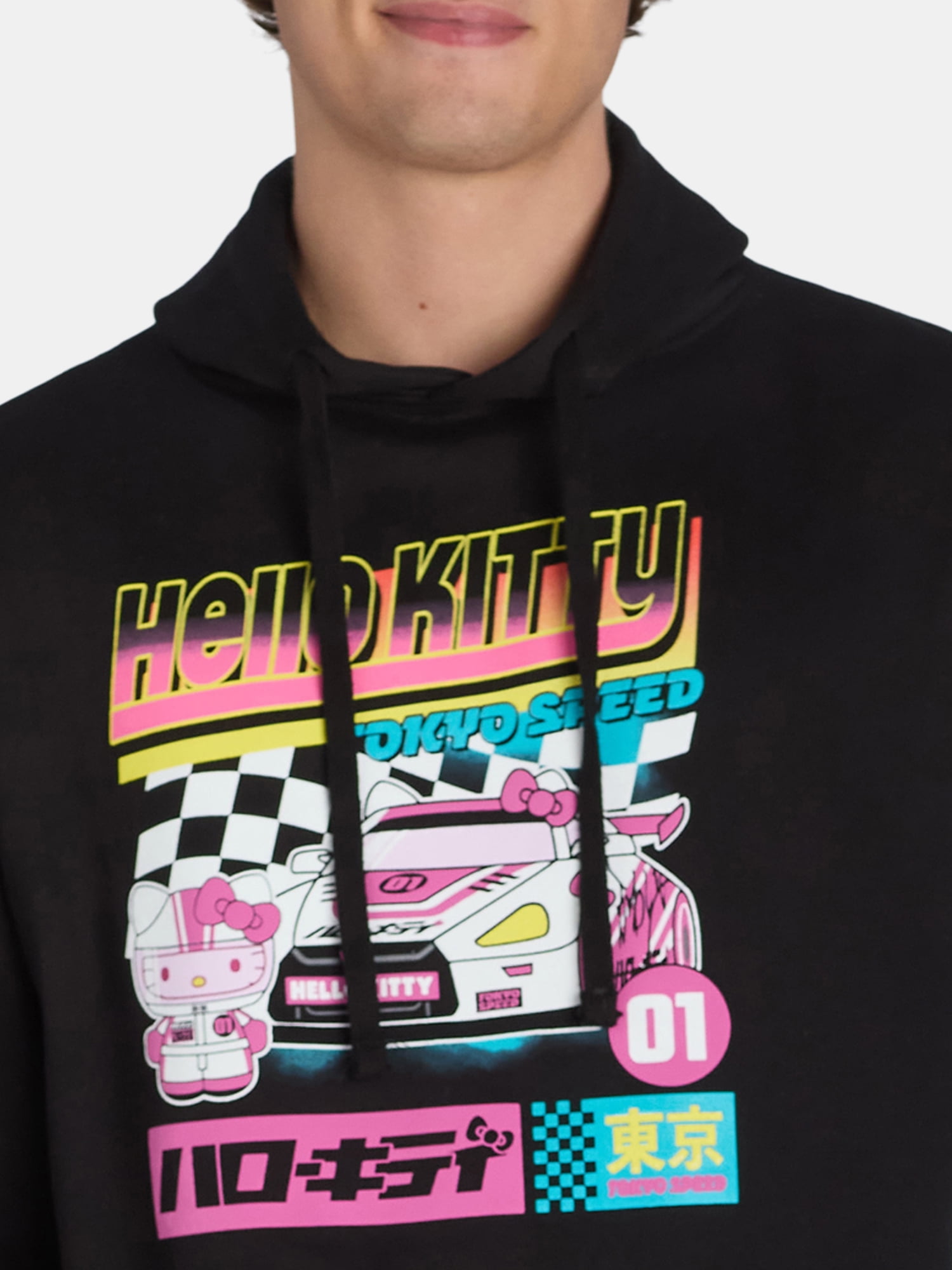 Hello Kitty Men's and Big Men’s Tokyo Speed Graphic Hoodie Sweatshirt, Sizes XS-3XL