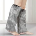 thumbnail image 4 of CYSFASHION Furry Boots for Women Faux Fur Leg Warmers Fluffy Fall Fashion Must Haves Fuzzy Boot Grey, 4 of 8