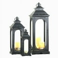 thumbnail image 5 of Iron retro windproof candle holder metal glass lantern creative romantic candle holder - black, 5 of 5
