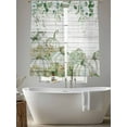 thumbnail image 5 of Fall Thanksgiving Sheer Curtains 63 inches Long 2 Panels Set Pumpkin Hydrangea Eucalyptus Wood Grain Tiers Sheers Rod Pocket Small Window Short Curtains for Kitchen Cafe, Each 52" W x 63" L, 5 of 7