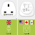 thumbnail image 2 of UK to US America Plug Adapter, LENCENT 2 Pack Grounded USA Visitors Travel Converter, Converts All Type G Plugs from, 2 of 5