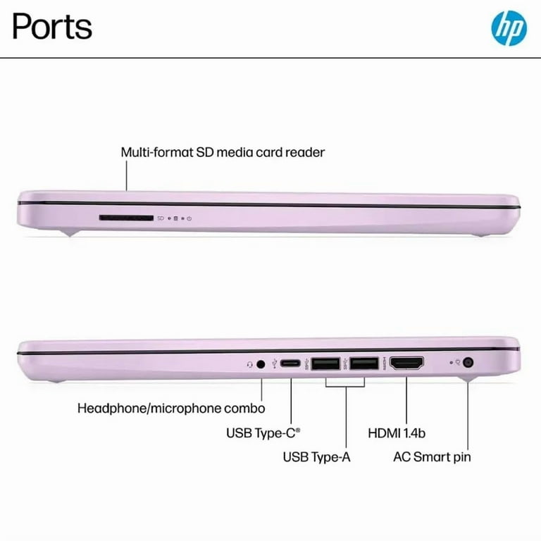 HP 14" HD Student Business Laptop, Intel Quad-Core N150, 16GB RAM, 256GB Storage, (128GB UFS+128GB SD Card), 1 Year Office 365, Slim Design, Webcam, HDMI, Bluetooth, WiFi, Win 11 S, Honey Lavender
