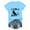 Light Blue, variant on T Shirts for Women Funny Crow Black Bird Graphic Crewneck Short Sleeve Tops Summer Beach Vacation Casual Loose Basic Tees