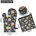thumbnail image 6 of Fall Pumpkins and Leaves Pattern Kitchen Oven Mitt and Pot Holder Sets 2 Pcs for Baking, Cooking and Grilling, Heat Resistant Up To 392 °F, 6 of 7