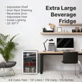 thumbnail image 2 of SnowLion Premium 131L Beverage Refrigerator 4.6 Cu.ft. Freestanding Mini Fridge With Glass Door in White, 2 of 5