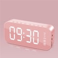 thumbnail image 4 of Injueey Despertador digital Dispositivos de visualización de tiempos eléctricos Relojes de de noche recargables Dispositivo de Cables de audio/vídeo rosa, 4 of 6