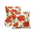 thumbnail image 2 of Outdoor Throw Pillow Cover Blossom Orange Poppy Flowers Waterproof Cushion Covers 2 Pack Spring Watercolor Floral on White Pillow Cases Home Decoration for Patio Garden Couch Sofa, 2 of 7
