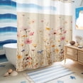 thumbnail image 5 of No Hook Shower Curtain, Pastoral Vintage Botanical Shower Curtains for Bathroom with See Through Top Window, Spring Summer Floral Waterproof & Washable Bath Curtain 66"x72", 5 of 9