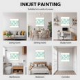 thumbnail image 4 of Teal Spring Floral Wall Art Painting on Canvas, Ethnic Boho Vintage Botanical Canvas Art Home Prints Wall Art Framed Modern Artwork for Living Room Bedroom Wall Decor 12x12in, 4 of 4