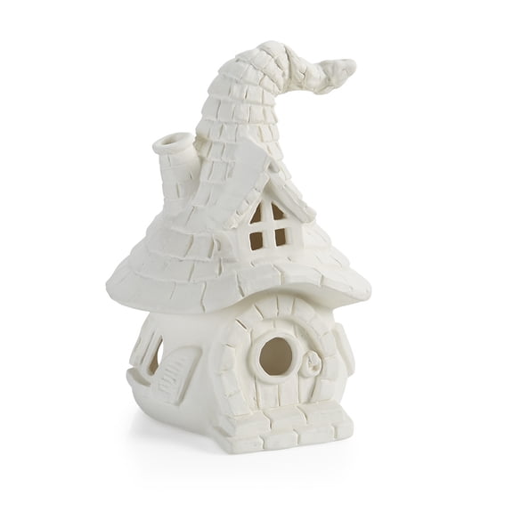 Gnome Home Lantern 6.5"H X 5"W Paint Your Own Pottery Ceramic Bisque, Ready To Paint, Craft Kit