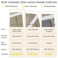thumbnail image 6 of NICETOWN Linen French Door Curtains, 100% Blackout Door Curtains Privacy Thermal Insulated Tie up Glass Shades, Room Darkening Door Blinds for Door Window, Taupe, 26"x80", 1 Panel, 6 of 6